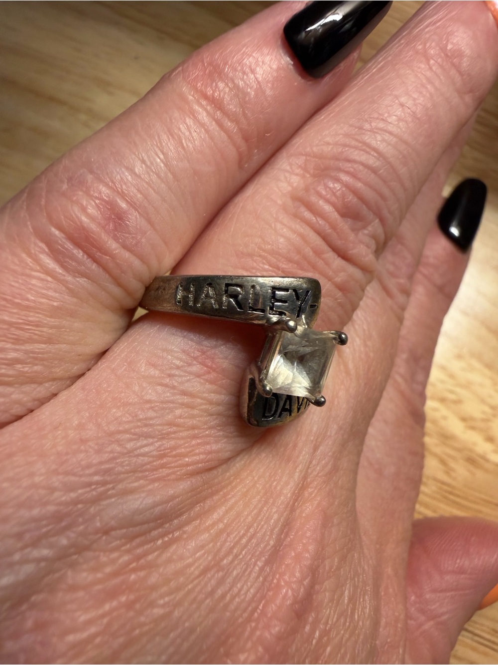 Harley-Davidson Sterling Silver Ring with Clear Stone - Women's Jewelry - Picture 2 of 5